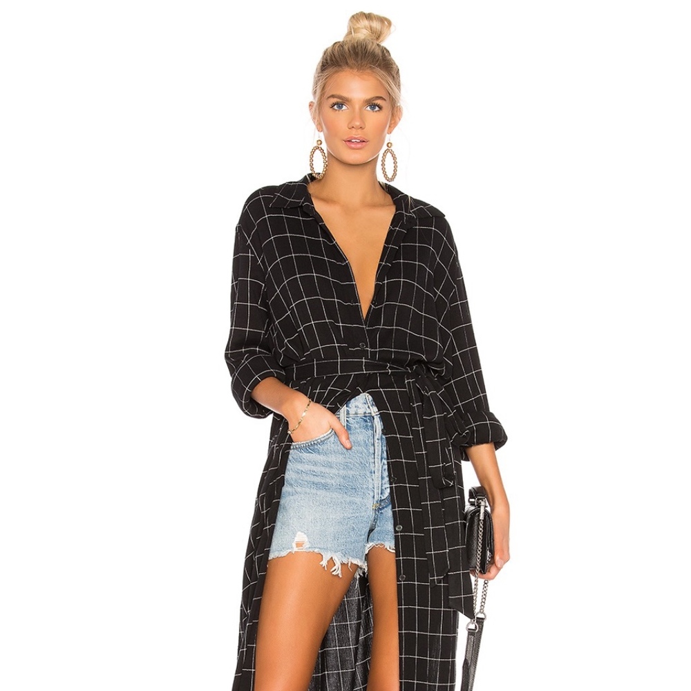 Jess Maxi Shirt in Window Pane | REVOLVE